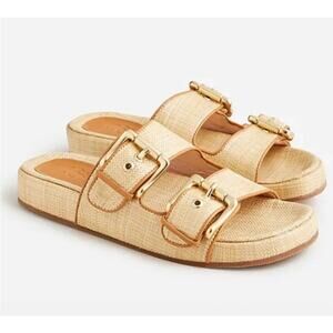 J Crew Two-Strap Woven Buckle Sandals